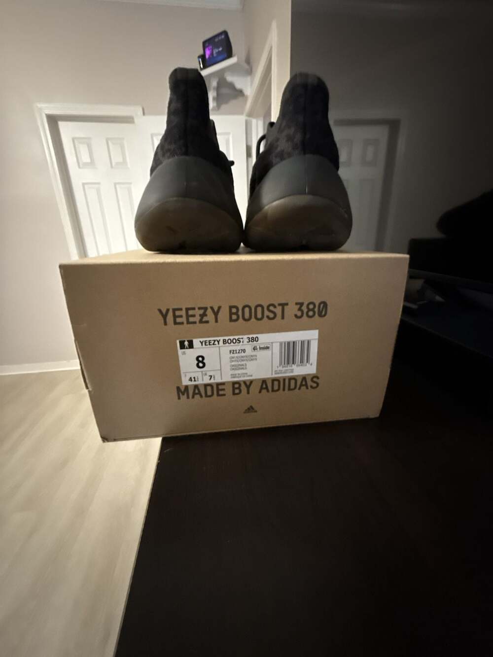 Adidas Yeezy Boost 380 Onyx Size 8 Black Camo Sneakers